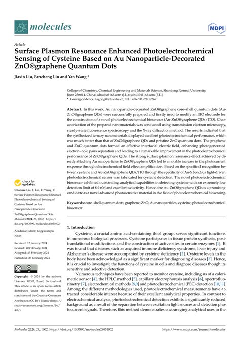 PDF Surface Plasmon Resonance Enhanced Photoelectrochemical Sensing