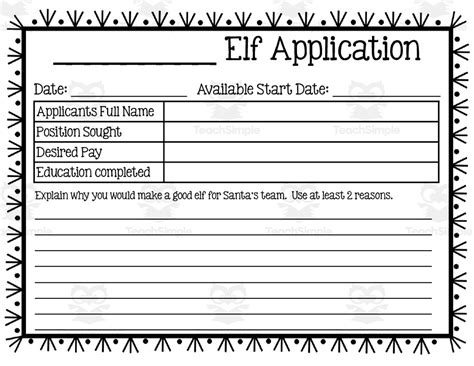 Elf Application Activity by Teach Simple