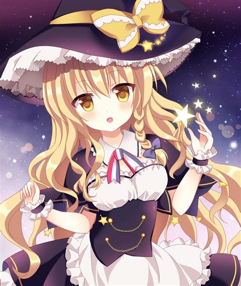 Safebooru Blonde Hair Blush Braids Dress Hat Kirisame Marisa Long