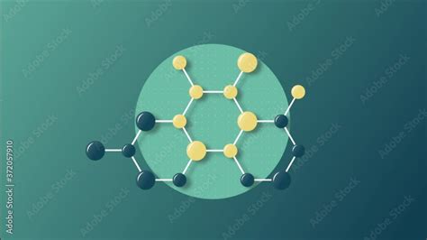 Animated Chemistry icon or logo. Сhemical molecule, atoms and electrons ...