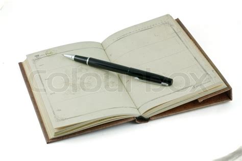 Vintage Notebook And Fountain Pen Black Stock Photo Colourbox