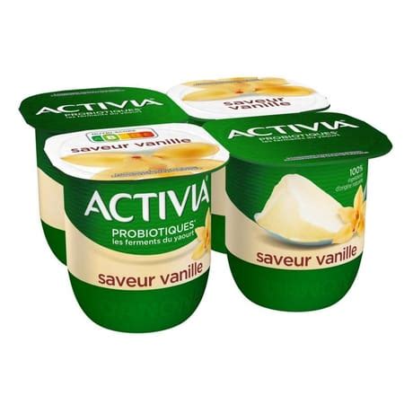 Activia bifidus saveur vanille sans arôme artificiel 4x125g