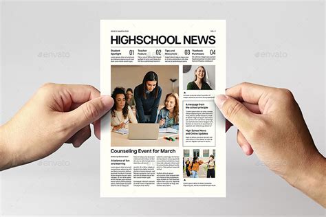 High School Newsletter Template, Print Templates | GraphicRiver