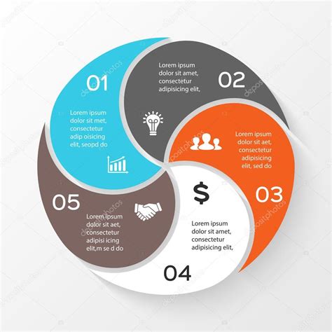 Infografía del círculo vectorial Plantilla para diagrama de ciclo