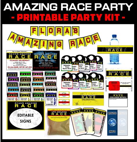 Amazing Race Party Ideas for Pit stops, challenges, clues, and supplies.