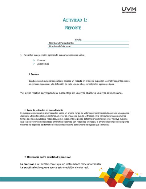 A1 Reporte De Metodos Numericos Y Definicion De Conseptos ACTIVIDAD 1