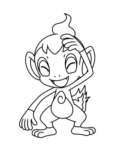 Pokemon Chimchar Coloring Pages Free Printable