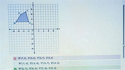 Quadrilateral Wxyz Is Reflected Across The Line Y X To Create