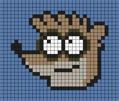 Rigby Face Pixel Art In 2024 Pixel Art Pixel Art Design Pixel Art