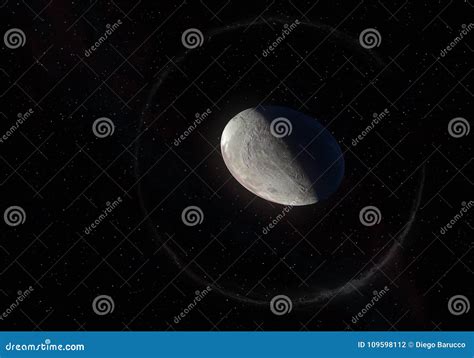 Artwork of Haumea Ellipsoidal Dwarf Planet with Rings in the Kuiper Belt Stock Illustration ...