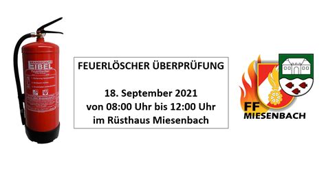 Feuerlöscher Überprüfung Feuerwehr Miesenbach