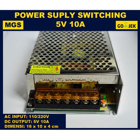 Jual Adaptor 5V 10A Power Supply Switching LED Jaring 10 Ampere 5 Volt