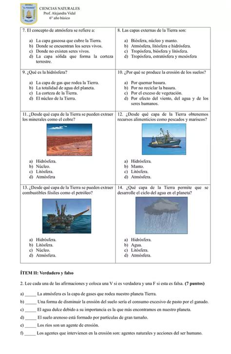 Evaluación Capas De La Tierra Y La Erosión Profesocial