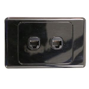 2 Gang Wall Plate Wallplate Clipsal Style RJ45 Cat 6 Data Network LAN