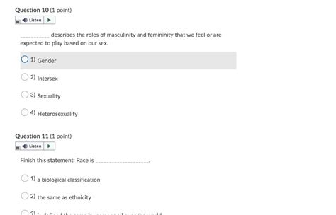 Solved Question 4 1 Point E Listen Treating Everyone The