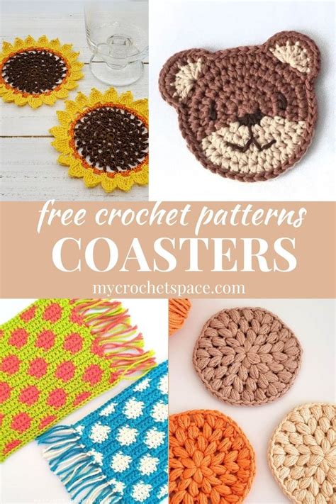 Crochet Patterns For Coasters With Text Overlay