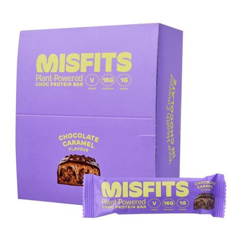 Misfits Vegan Gluten Free Protein Bar 45g Chocolate Caramel 12 Pack Lazada Singapore