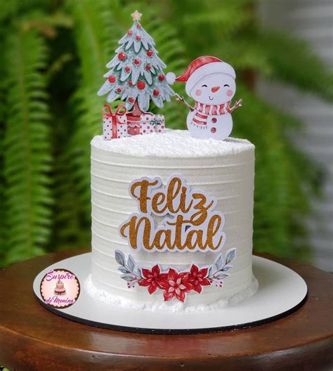 Pin Em Bolo De Natal Bolo De Natal Decorado Bolo Natalino Bolo De