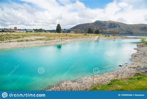 Beautiful View Of Turquoise Water Of Lake Tekapo In New Zealand One Of