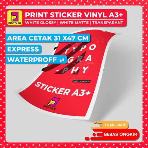 Jual Cetak Stiker Vinyl A3 Waterproff Shopee Indonesia