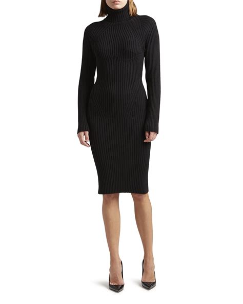 Tom Ford Quarter Zip Cashmere Rib Midi Dress Neiman Marcus