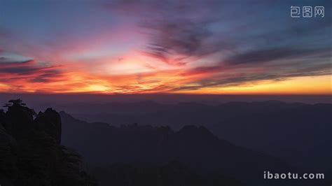 Natural Landscape Anhui Huangshan Sunrise Sunrise Time-lapse View Video ...