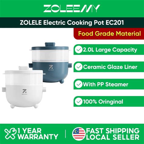 Zolele Ec Multifunction Electric Cooker L With Steamer Ceramic