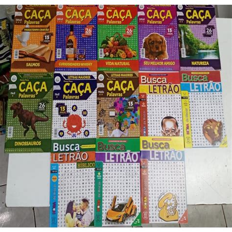 Kit Caça Palavras diversos 13 volumes Facil Medio Dificil