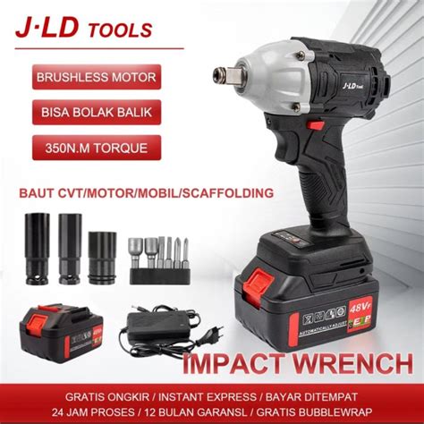 Jld Cordless Impact Wrench 48s Brushless Impact Baterai 350nm Impact Pembuka Baut 48v Impact