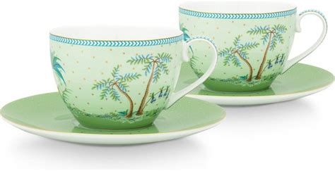 Pip Studio Jolie Set Van Espresso Kop Schotel Groen Bol