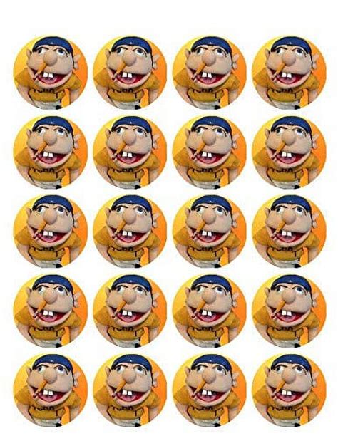 Round Pre Cut Jeffy The Puppet Edible Image Cupcake Toppers