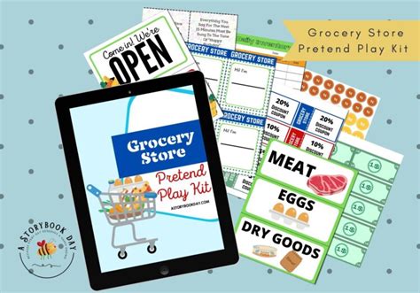 Free Pretend Play Grocery Store Printables A Storybook Day