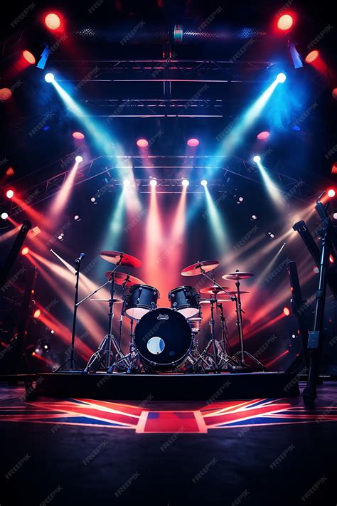 Premium Photo Background Of Rock Concert Backdrop Stage Lights And