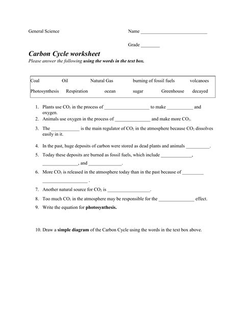 10++ Carbon Cycle Worksheet Answers – Worksheets Decoomo