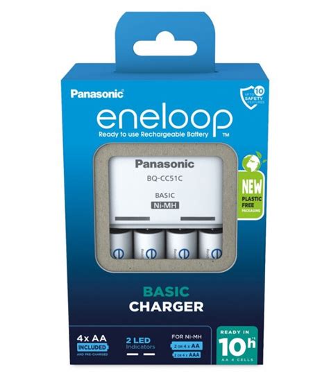 Panasonic Eneloop Charger BQ CC51 4 X R6 AA Eneloop 2000mAh Ni MH BK