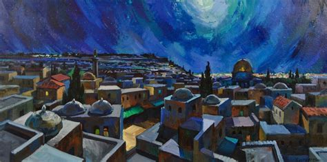 Robert Rosenberg "Old City Jerusalem Starry Night" - Rishon Art Gallery