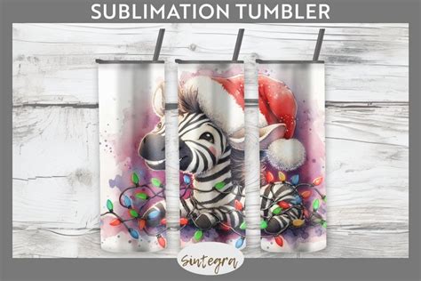 Christmas Zebra V4 Entangled In Lights Tumbler Sublimation