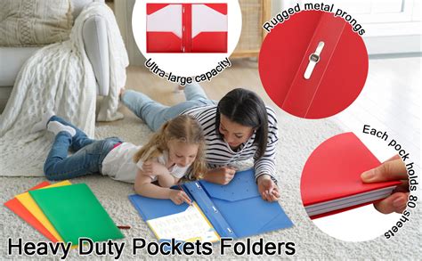 Amazon Pack Folders With Pockets And Prong Plastic Folders