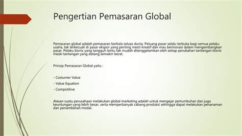 Pemasaran Global Ppt Ppt