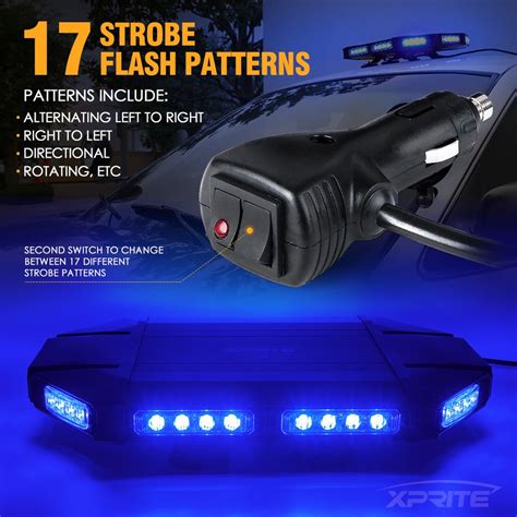 Mua Xprite 18 Blue LED Rooftop Emergency Strobe Light Bar Heavy Duty