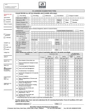 Fillable Online SC Licensing Examinations Forms Pdf SIDC Fax Email