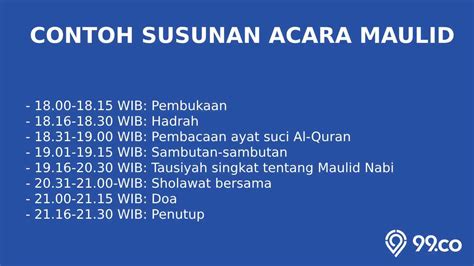 7 Contoh Susunan Acara Maulid Nabi Lengkap Dan Menarik