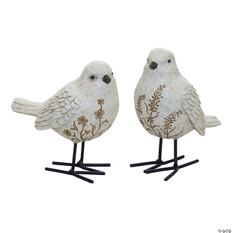 Melrose International Tabletop Bird Figurines 5 Inches Set Of 2