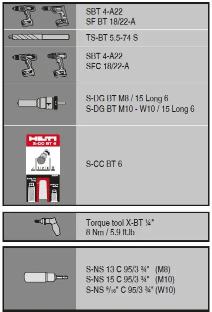 HILTI S BT MF M8 M10 Threaded Studs Standoffs Instruction Manual