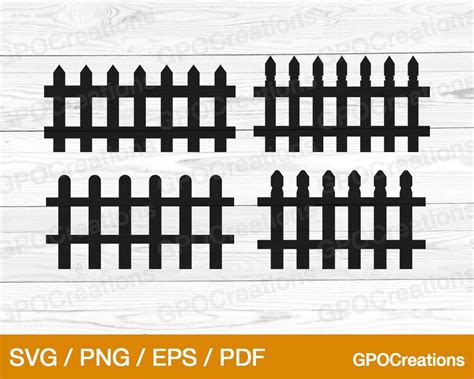 Fence Svg Picket Fence Svg Fence Clipart Wooden Fence Svg Fence