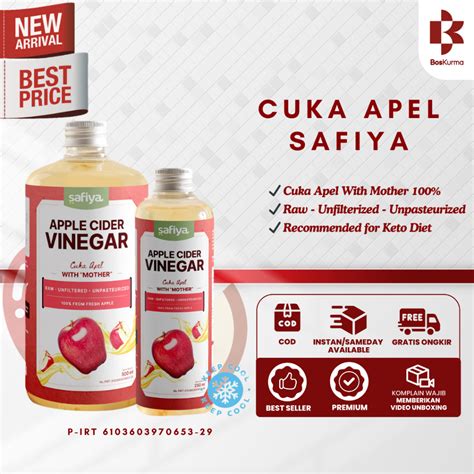 Jual Cuka Apel Safiya Ml Asli Apple Cider Vinegar With The Mother