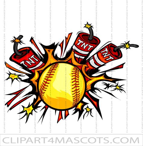 Softball Explosion Clip Art Vector Format Eps Png Ai