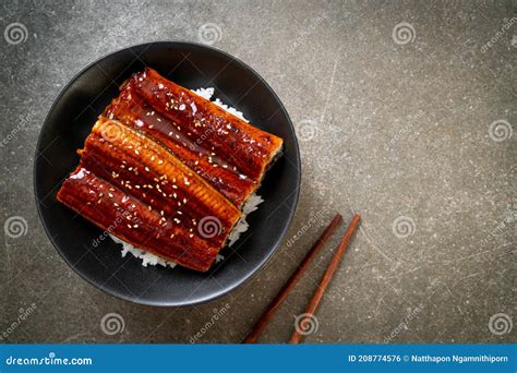 Japanese Eel Grilled With Rice Bowl Or Unagi Don Stock Photo Image Of