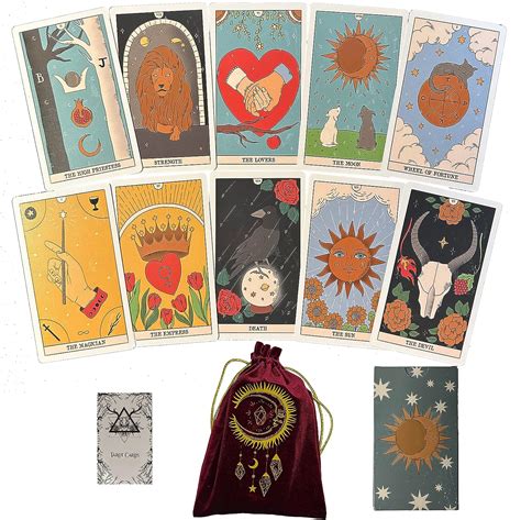 Amazon Tarot Deck Moon Magic Plastic Lamination Tarot Cards 78