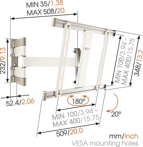 THIN 245 UltraThin Schwenkbare TV Wandhalterung Weiß Vogel s